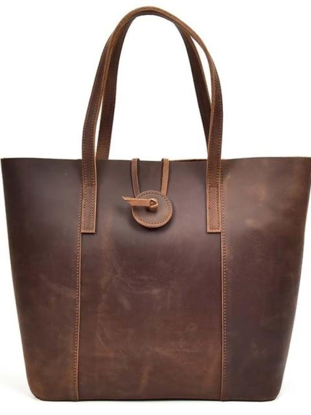 S-zone Everyday Distressed Brown Leather Tote